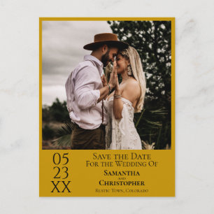Simple Marigold Wedding Save the Date Photo Postcard