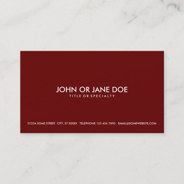 simple maroon business card (Front)