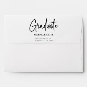 Simple Maroon Math Return Address Graduation Envelope