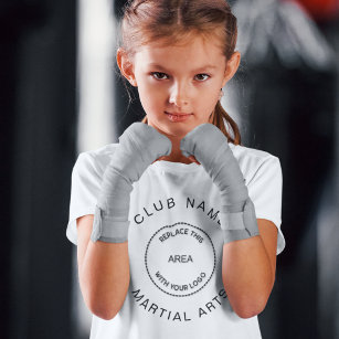 Simple Martial Arts Club Name Logo T-Shirt