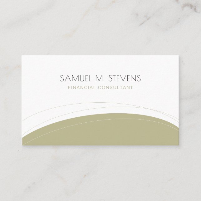 Simple masculine modern professional elegant beige business card (Front)