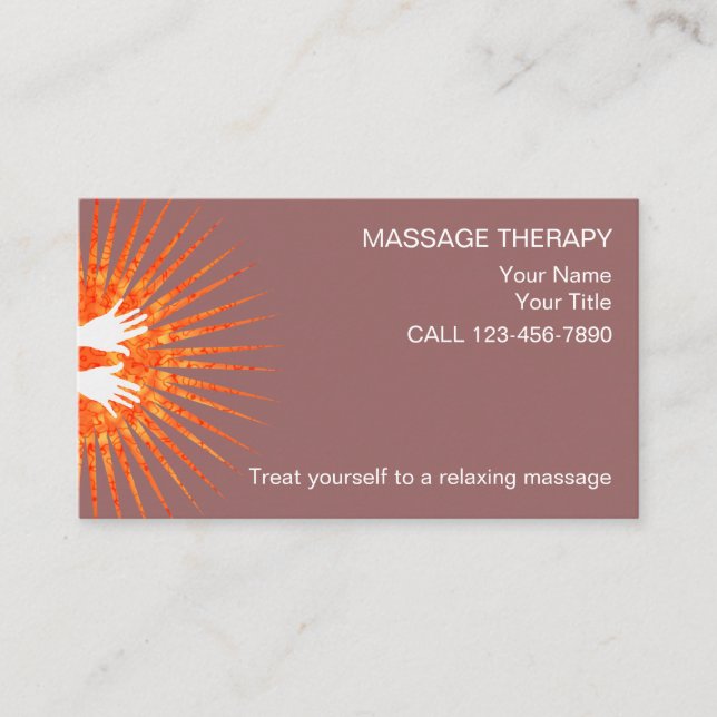 Simple Massage Business Cards (Front)