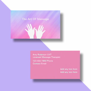 Simple Massage Business Cards Hands Design