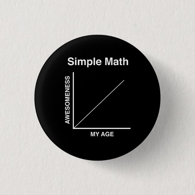 Simple Math 1 Inch Round Button (Front)