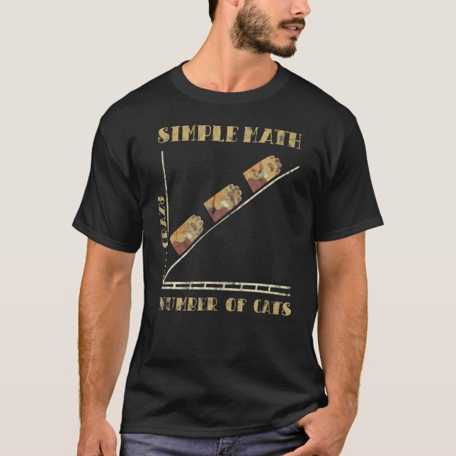 Simple Math Crazy Number Of Cats T-Shirt (Front)