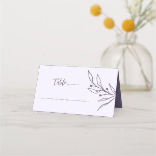 Simple mauve floral wedding place card
