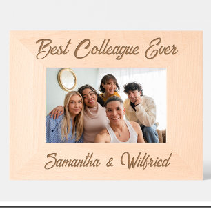 Simple Meilleur Collègue jamais Nom Cadre bois per