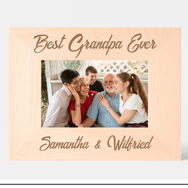 Simple Meilleur grand-père jamais Nom Cadre bois p (Créateur téléchargé)