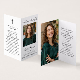 Simple Memorial Funeral 2 Photo Folder Prayer Card