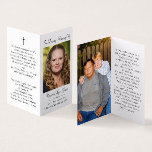 Simple Memorial Funeral Photo Folder Prayer Card