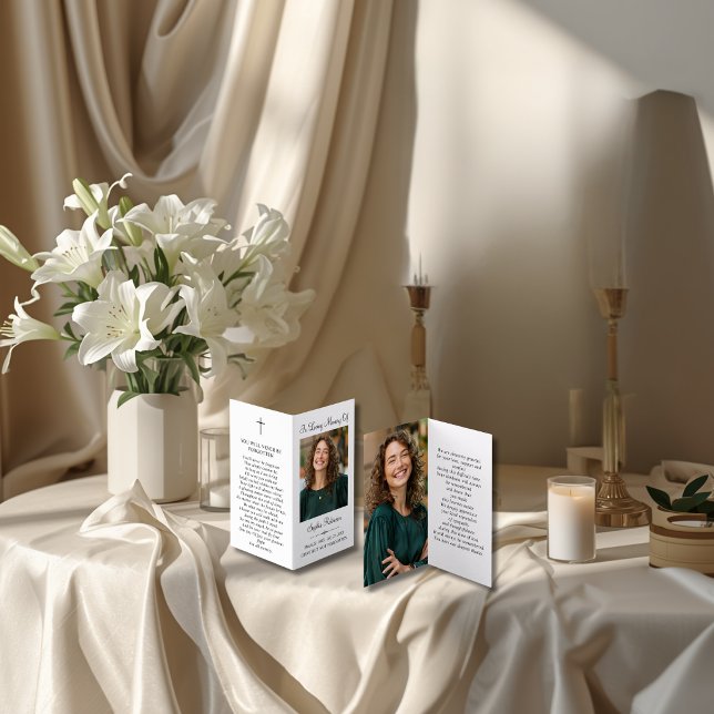 Simple Memorial Funeral Photo Folder Prayer Card (Creator Uploaded)