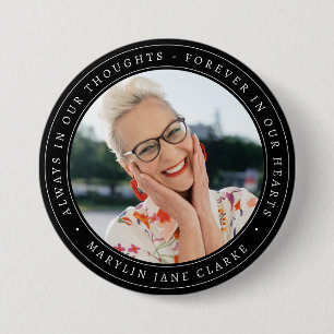 Simple Memorial Funeral Remembrance Photo  3 Inch Round Button