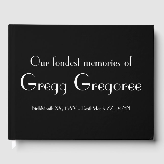 Simple Memorial Guest Book (Front)