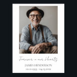 Simple Memorial Photo  Poster<br><div class="desc">Elegant Rustic One Photo Memorial / Funeral / Celebration of Life keepsake. Easy to adjust with your own photo and text information. memorial keepsake family remembrance poster. Filler photo created with AI software. Change to your own photo.</div>