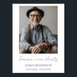 Simple Memorial Photo  Poster<br><div class="desc">Elegant Rustic One Photo Memorial / Funeral / Celebration of Life keepsake. Easy to adjust with your own photo and text information. memorial keepsake family remembrance poster. Filler photo created with AI software. Change to your own photo.</div>