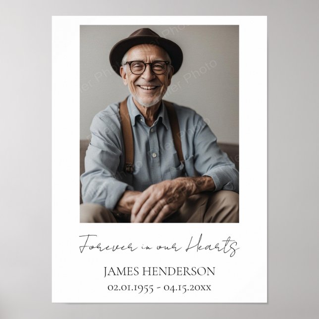 Simple Memorial Photo  Poster (Front)