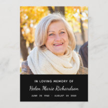 Simple Memorial Photo Sympathy Thank you