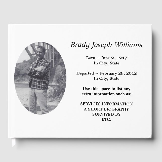 simple memoriam funeral guest book (Front)