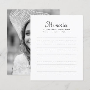 Simple Memories Photo Funeral Attendance Card