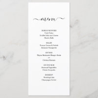 Simple Menu for Wedding or other Special Occasion