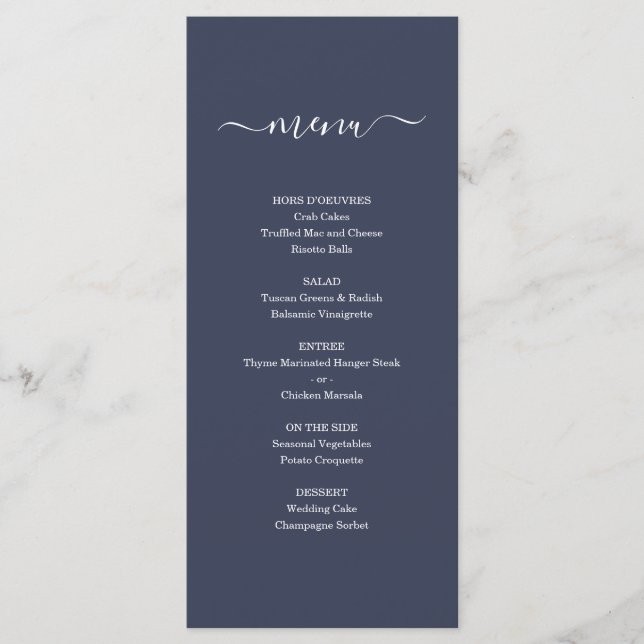 Simple Menu for Wedding or other Special Occasion (Front)