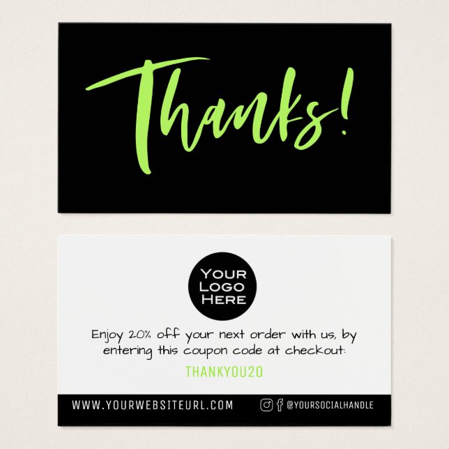 Simple Merci Votre Logo Remise Clients Insertion (Devant & derrière)