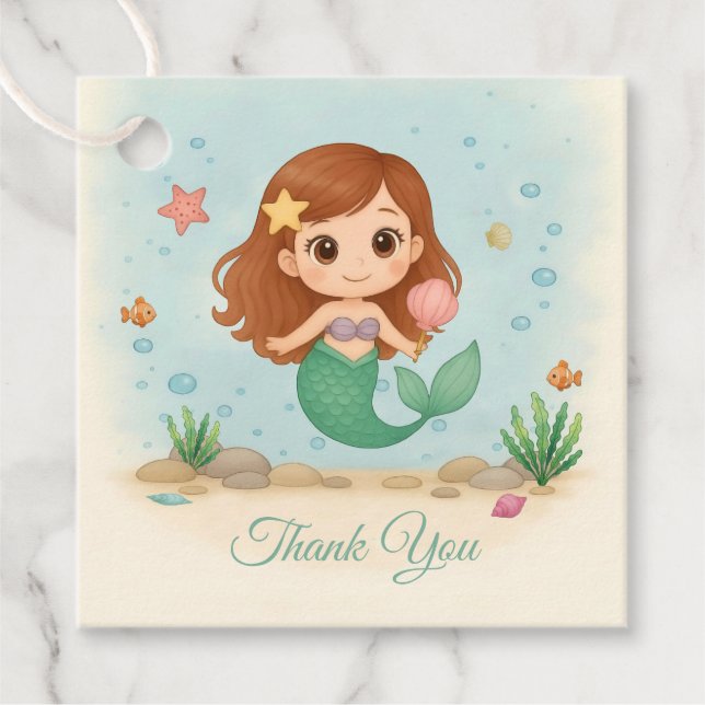 Simple mermaid's tails favour tags (Front)