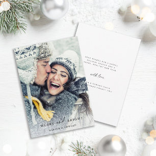 Simple Merry and Bright Photo Holiday Card