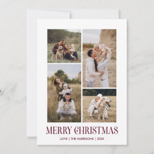 Simple Merry Christmas 4 Photo Collage   PLUM Holiday Card