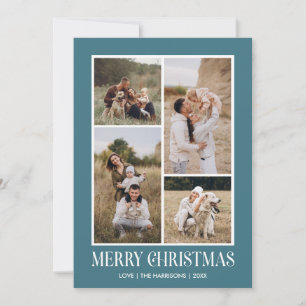 Simple Merry Christmas 4 Photo Collage   SEA Holiday Card