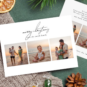 simple merry christmas 6 photo collage happy holiday card