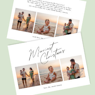 simple merry christmas 6 photo collage happy holiday card