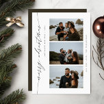 Simple Merry Christmas Happy New Year Family Photo Holiday Card<br><div class="desc">Embrace the serenity of the shorelines as you delve into the "Seaside Serenades" Christmas and New Year card. The harmonious blend of nature's charm with the candid captures of family moments creates an aura of tranquillity and warmth. This modern multi-photo design beautifully showcases the significance of family ties during the...</div>