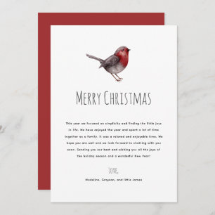 Simple Merry Christmas Letter Holiday Card