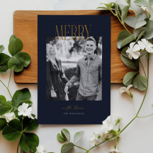 Simple Merry Christmas Minimal Holiday Photo Card 