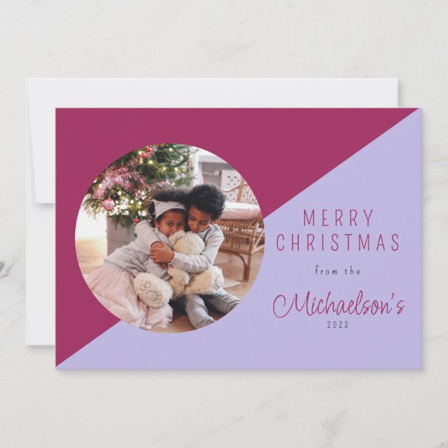Simple Merry Christmas Photo Holiday Card (Front)