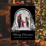 Simple Merry Christmas Pine Tree family photo Holiday Card<br><div class="desc">Simple Merry Christmas Pine Tree family photo</div>
