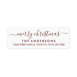 Simple Merry Christmas Red Modern Script Holiday