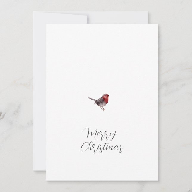 Simple Merry Christmas Script Holiday Card (Front)