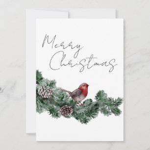 Simple Merry Christmas Script Holiday Card