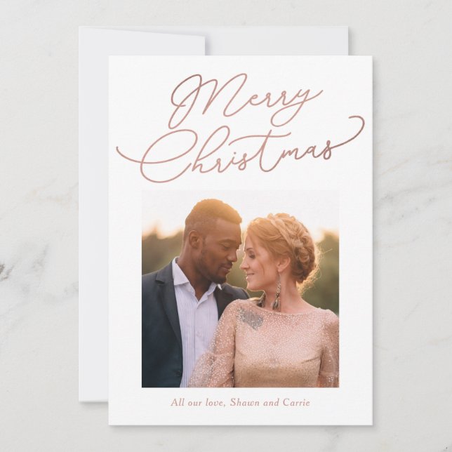 Simple Message EDITABLE COLOR Christmas Photo Card (Front)