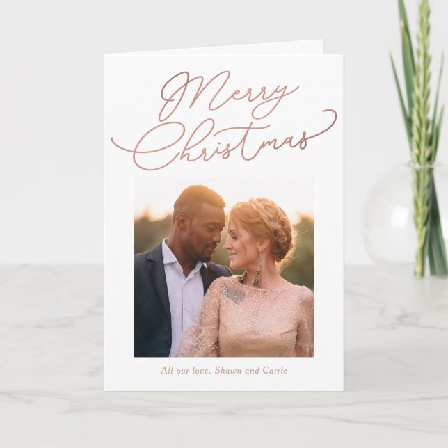 Simple Message EDITABLE COLOR Christmas Photo Card (Front)