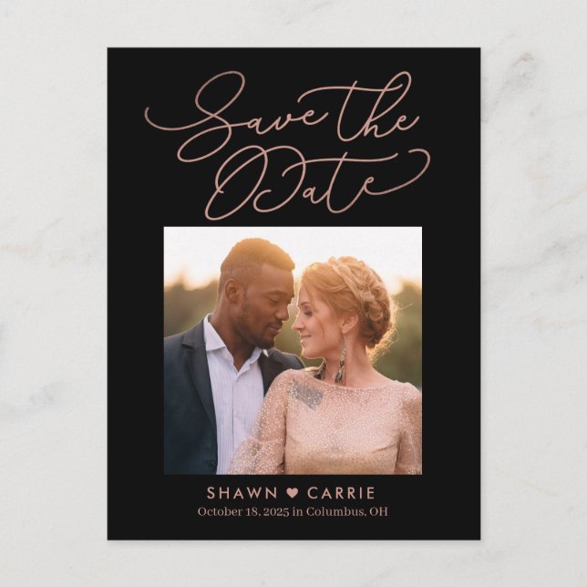 Simple Message EDITABLE COLOR Save The Date Postcard (Front)