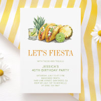 Simple Mexican Tacos Fiesta 40th Birthday Party