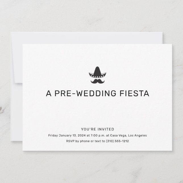 Simple Mexican-Themed Rehearsal Dinner Invitation (Front)
