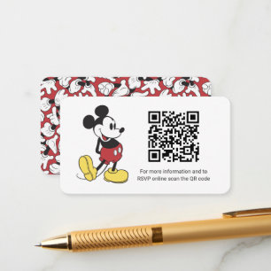 Simple Mickey Mouse    Baby Shower Gift Registry Enclosure Card