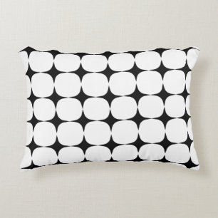 Simple Mid Century Modern Black and White Pattern Accent Pillow
