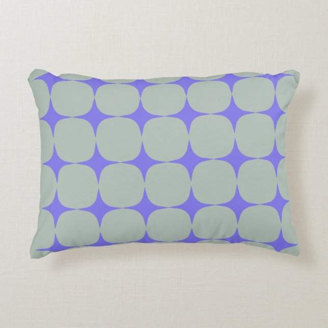Simple Mid Century Modern Purple Blue Pattern Accent Pillow (Front)