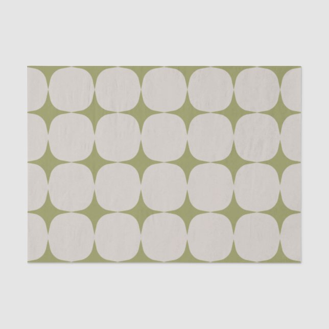 Simple Mid Century Modern Sage Green Pattern  Tissue Paper (Front)