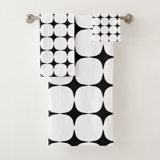 Simple Mid-Century moderne Motif noir et blanc (En situation)